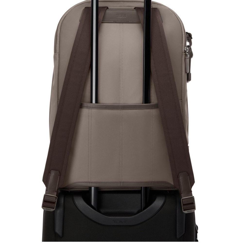 TUMI Limestone Backpack Warren Harrison Leather w/ Laptop Insert - Picture 10 of 10